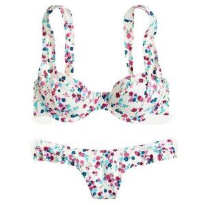 J. Crew Underwire Ruffle Bikini in Little Blooms Size 36A Top Large Bottom NWT